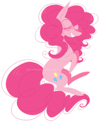 Size: 1024x1257 | Tagged: safe, artist:mermailada, pinkie pie, earth pony, pony, g4, eyes closed, simple background, smiling, solo, transparent background, watermark