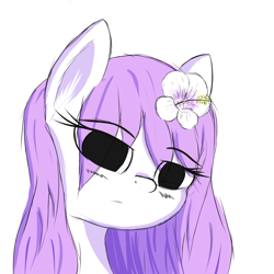 Size: 2000x2000 | Tagged: safe, artist:sunattic, oc, oc only, pony, flower, flower in hair, high res, sewerslvt, simple background, solo, white background