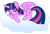 Size: 9000x6124 | Tagged: safe, artist:laszlvfx, twilight sparkle, alicorn, pony, g4, absurd resolution, cloud, horn, on a cloud, one eye closed, simple background, solo, transparent background, twilight sparkle (alicorn), wings