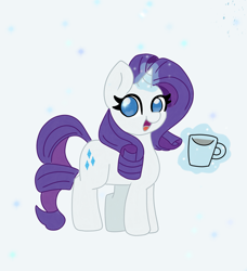 Size: 2251x2469 | Tagged: safe, artist:cinematic-fawn, rarity, pony, unicorn, g4, chocolate, food, glowing, glowing horn, high res, horn, hot chocolate, magic, magic aura, simple background, solo, telekinesis, white background