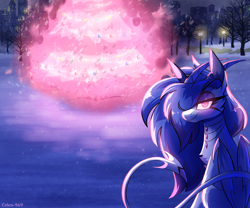 Size: 3000x2500 | Tagged: safe, artist:celes-969, oc, oc only, pony, christmas, christmas tree, fire, high res, holiday, solo, tree