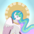 Size: 2700x2700 | Tagged: safe, artist:daotterguy, princess celestia, alicorn, pony, g4, halo, high res, jewelry, necklace, regalia, solo, sun