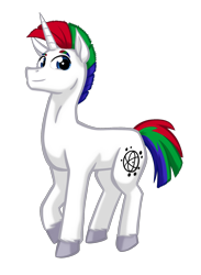 Size: 1248x1704 | Tagged: safe, artist:texasuberalles, oc, oc only, oc:journal, oc:journal.pone, pony, unicorn, 2023 community collab, derpibooru community collaboration, colored hooves, looking at you, male, simple background, smiling, solo, stallion, transparent background