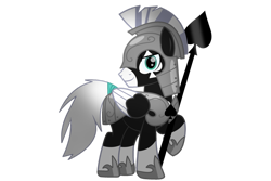 Size: 1200x800 | Tagged: safe, artist:ectttan, oc, oc only, oc:armor spades, pegasus, pony, 2023 community collab, derpibooru community collaboration, armor, male, pegasus oc, playing card, royal guard, simple background, smiling, smirk, solo, spades, transparent background
