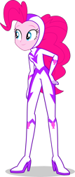 Size: 1723x4034 | Tagged: safe, artist:dustinwatsongkx, fili-second, pinkie pie, human, equestria girls, equestria girls specials, g4, my little pony equestria girls: movie magic, boots, clothes, costume, female, gloves, hand on hip, high heels, high res, power ponies, shadow, shoes, simple background, smiling, solo, superhero costume, transparent background, vector