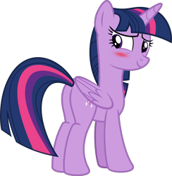 Size: 8885x9095 | Tagged: safe, twilight sparkle, alicorn, pony, g4, absurd resolution, blushing, butt, female, mare, plot, simple background, solo, transparent background, twibutt, twilight sparkle (alicorn), vector