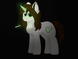 Size: 5000x3800 | Tagged: safe, oc, oc only, pony, unicorn, cigarette, dark, glowing, glowing horn, horn, magic, requested art, solo, telekinesis, unicorn oc