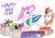 Size: 2238x1570 | Tagged: safe, artist:assertiveshypony, autumn blaze, pinkie pie, earth pony, kirin, pony, g4, bipedal running, box, boxers, cloven hooves, crates, drawing, fireworks, happy new year, happy new year 2023, holiday, implied nirik, running, running with fireworks, simple background, smiling, standing on two hooves, this will end in explosions, traditional art