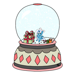 Size: 1280x1280 | Tagged: safe, artist:adoptishop, oc, oc only, oc:fleurbelle, alicorn, pony, alicorn oc, bow, female, hair bow, happy, horn, mare, present, simple background, smiling, snow, snow globe, solo, transparent background, wings