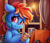 Size: 1209x1036 | Tagged: safe, artist:zeepheru, rainbow dash, pegasus, pony, g4, 2023, cheek fluff, chest fluff, clothes, curtains, cute, dashabetes, ear fluff, female, fireworks, happy new year, holiday, looking at you, mare, mug, night, present, scarf, smiling, solo, window