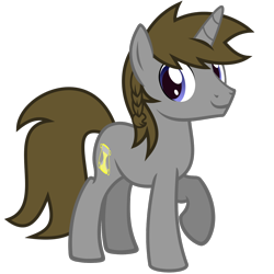 Size: 1186x1186 | Tagged: safe, artist:the smiling pony, oc, oc only, oc:disty, pony, unicorn, g4, .svg available, brown mane, brown tail, full body, horn, looking at you, male, show accurate, simple background, smiling, smiling at you, solo, stallion, svg, tail, transparent background, unicorn oc, vector