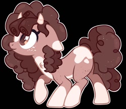 Size: 1204x1047 | Tagged: safe, artist:kreedie, oc, oc only, pony, base used, black background, coat markings, female, freckles, horns, mare, raised hoof, simple background, smiling, socks (coat markings), solo