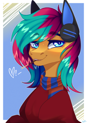 Size: 2760x3920 | Tagged: safe, artist:honeybbear, oc, oc:broad, pony, ambiguous gender, bust, food, high res, pocky, portrait, solo