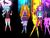 Size: 800x600 | Tagged: safe, artist:girlmoondevil, adagio dazzle, aria blaze, sonata dusk, human, equestria girls, g4, belt, black background, boots, clothes, cowboy boots, denim, female, jacket, jeans, kisekae, loose hair, pants, shirt, shoes, simple background, skirt, the dazzlings, trio, trio female