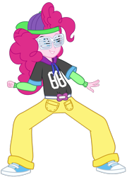 Size: 1055x1468 | Tagged: safe, artist:ajosterio, pinkie pie, human, equestria girls, equestria girls specials, g4, my little pony equestria girls: dance magic, dance magic (song), female, mc pinkie, rapper pie, simple background, solo, transparent background, vector