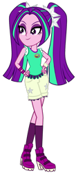 Size: 689x1564 | Tagged: safe, artist:ajosterio, aria blaze, human, equestria girls, g4, camp everfree outfits, clothes swap, female, hand on hip, simple background, solo, transparent background, vector