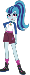 Size: 945x2292 | Tagged: safe, artist:ajosterio, sonata dusk, human, equestria girls, g4, camp everfree outfits, clothes swap, female, hand on hip, simple background, solo, transparent background, vector