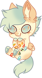 Size: 286x528 | Tagged: safe, artist:mourningfog, oc, oc only, oc:berry crunch, pegasus, pony, bandaid, ear fluff, simple background, solo, transparent background