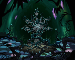 Size: 1920x1535 | Tagged: safe, composite screencap, edit, edited screencap, screencap, tree of harmony, g4, princess twilight sparkle (episode), black vine, cave, no pony