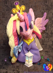 Size: 2077x2865 | Tagged: safe, artist:1stastrastudio, princess cadance, alicorn, pony, g4, clothes, commission, dress, high res, horn, irl, jewelry, peytral, photo, plushie, solo, spread wings, standing, tiara, wings