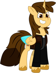 Size: 4091x5355 | Tagged: safe, artist:ejlightning007arts, oc, oc only, oc:ej, alicorn, pony, 2023 community collab, derpibooru community collaboration, g4, g5, my little pony: tell your tale, alicorn oc, base used, clothes, g4 to g5, generation leap, horn, jacket, male, show accurate, simple background, smiling, solo, stallion, transparent background, vector, wings