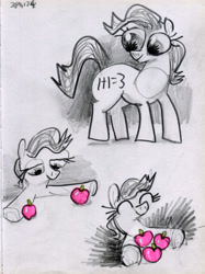 Size: 2984x4000 | Tagged: safe, artist:ja0822ck, earth pony, pony, apple, food, math, traditional art