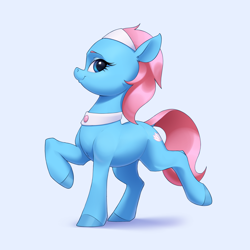 Size: 2850x2850 | Tagged: safe, artist:aquaticvibes, lotus blossom, earth pony, pony, g4, female, high res, mare, raised hoof, raised leg, simple background, solo
