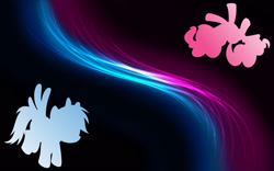 Size: 1920x1200 | Tagged: safe, artist:travischan03, pinkie pie, rainbow dash, earth pony, pegasus, pony, g4, silhouette, wallpaper