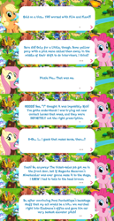 Size: 2048x3954 | Tagged: safe, gameloft, applejack, fluttershy, pinkie pie, earth pony, pegasus, pony, g4, my little pony: magic princess, applejack's hat, cowboy hat, dialogue, dialogue box, english, event, female, hat, high res, mare, speech bubble, spread wings, text, wings