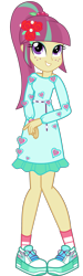 Size: 1115x3721 | Tagged: safe, artist:ajosterio, sour sweet, human, equestria girls, g4, my little pony equestria girls: better together, clothes, clothes swap, cute, dress, female, flower, heart, legs, looking up, music festival outfit, rose, shoes, simple background, smiling, socks, solo, sourbetes, transparent background