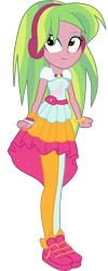 Size: 1280x3213 | Tagged: safe, artist:ajosterio, lemon zest, human, equestria girls, g4, my little pony equestria girls: better together, clothes, clothes swap, female, headphones, leggings, looking up, music festival outfit, pouch, shoes, simple background, smiling, solo, transparent background