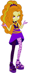 Size: 1044x2564 | Tagged: safe, artist:ajosterio, adagio dazzle, equestria girls, rainbow rocks, buckle, clothes, clothes swap, diamond, female, gloves, leggings, lidded eyes, raised eyebrow, simple background, skirt, sleeveless, smiling, solo, transparent background