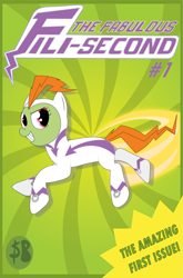 Size: 2063x3132 | Tagged: safe, artist:prixy05, idw, fili-second, earth pony, pony, g4, comic, cover, high res, marey allen, power ponies, solo