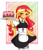 Size: 3448x4041 | Tagged: safe, artist:kittyrosie, sunset shimmer, human, equestria girls, :3, blushing, cake, clothes, food, maid, socks, solo, thigh highs