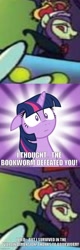 Size: 500x1569 | Tagged: safe, artist:robertsonskywa1, idw, official comic, queen trottingham, twilight sparkle, alicorn, pony, g4, nightmare knights, spoiler:comic, spoiler:comic15, spoiler:comic16, implied bookworm, meme, survived, theory, twilight sparkle (alicorn)
