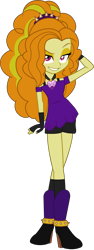 Size: 1283x3408 | Tagged: safe, artist:ajosterio, adagio dazzle, human, equestria girls, g4, boots, clothes, female, fingerless gloves, gloves, heart, jewelry, legs, lidded eyes, looking at you, necklace, raised eyebrow, shoes, shorts, simple background, smiling, smiling at you, socks, solo, transparent background