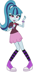 Size: 1295x2831 | Tagged: safe, artist:ajosterio, sonata dusk, human, equestria girls, g4, clothes, converse, cute, female, legs, looking at you, open mouth, ponytail, shirt, shoes, short sleeves, simple background, skirt, smiling, smiling at you, socks, solo, sonatabetes, transparent background, wrist cuffs