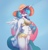Size: 1300x1355 | Tagged: safe, artist:drafthoof, princess celestia, alicorn, anthro, g4, beach, belly button, bikini, breasts, busty princess celestia, cleavage, clothes, female, hat, inner tube, looking at you, mare, pool toy, solo, sun hat, swimsuit, underwear