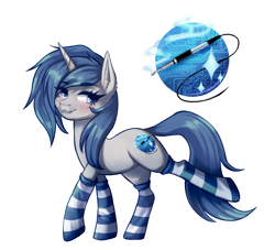 Size: 1670x1514 | Tagged: safe, artist:rvsbhrt, oc, oc only, oc:sky, blushing, clothes, cutie mark, female, freckles, mare, simple background, smiling, socks, solo, striped socks, white background