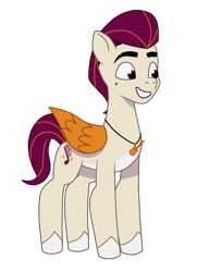 Size: 1179x1536 | Tagged: safe, artist:caseyben887, rocky riff, pegasus, pony, g5, my little pony: tell your tale, cute, grin, jewelry, male, mole, necklace, rockybetes, simple background, smiling, solo, stallion, transparent background, vector