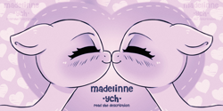 Size: 4000x2000 | Tagged: safe, artist:madelinne, pony, blushing, commission, couple, icon, kissing, profile picture, simple background, sketch, your character here