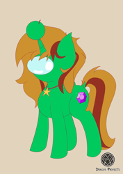 Size: 4961x7016 | Tagged: safe, artist:draconightmarenight, oc, oc:oc:nicole sunstone, pony, unicorn, among us, christmas star, clothes, colored sketch, green pony, monthly reward, solo, suit
