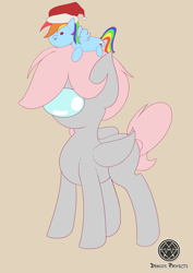 Size: 4961x7016 | Tagged: safe, artist:draconightmarenight, oc, oc:cotton puff, pony, unicorn, among us, christmas plush, clothes, colored sketch, grey pony, monthly reward, solo, suit