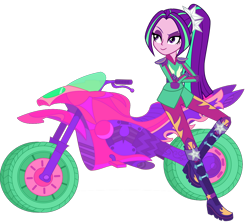 Size: 968x862 | Tagged: safe, artist:ajosterio, aria blaze, human, equestria girls, g4, my little pony equestria girls: friendship games, clothes swap, motorcycle, simple background, solo, transparent background