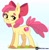 Size: 2224x2268 | Tagged: safe, artist:fd, apple bloom, earth pony, pony, :t, beanbrows, eyebrows, simple background, solo, white background