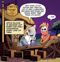Size: 750x782 | Tagged: safe, artist:andypriceart, big macintosh, lugnut (idw), earth pony, pony, g4, idw, zen and the art of gazebo repair, spoiler:comic, spoiler:comic10, dialogue, duo, faic, male, speech bubble, stallion