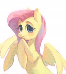 Size: 1830x2048 | Tagged: safe, artist:hichieca, fluttershy, pegasus, pony, g4, simple background, solo, white background