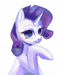 Size: 1654x2048 | Tagged: safe, artist:hichieca, rarity, pony, unicorn, g4, simple background, solo, white background