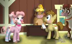 Size: 4160x2532 | Tagged: safe, oc, oc:tidmouth milk, cow, earth pony, pony, :p, blushing, bovine, clothes, hoodie, socks, tongue out, vector