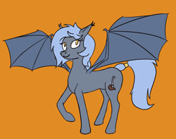 Size: 1300x1026 | Tagged: safe, artist:ononim, oc, oc only, oc:panne, bat pony, pony, ear fluff, female, mare, simple background, solo, spread wings, wings